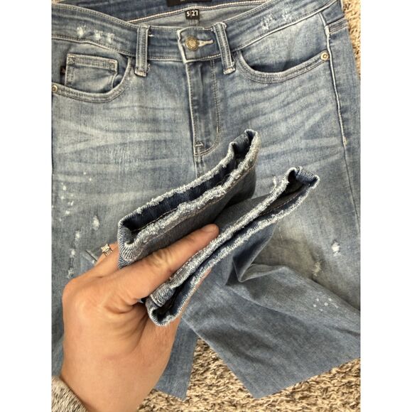 Judy Blue Relaxed Fit Distressed Mid-Rise Jeans - Size 5/27 - Picture 4 of 7